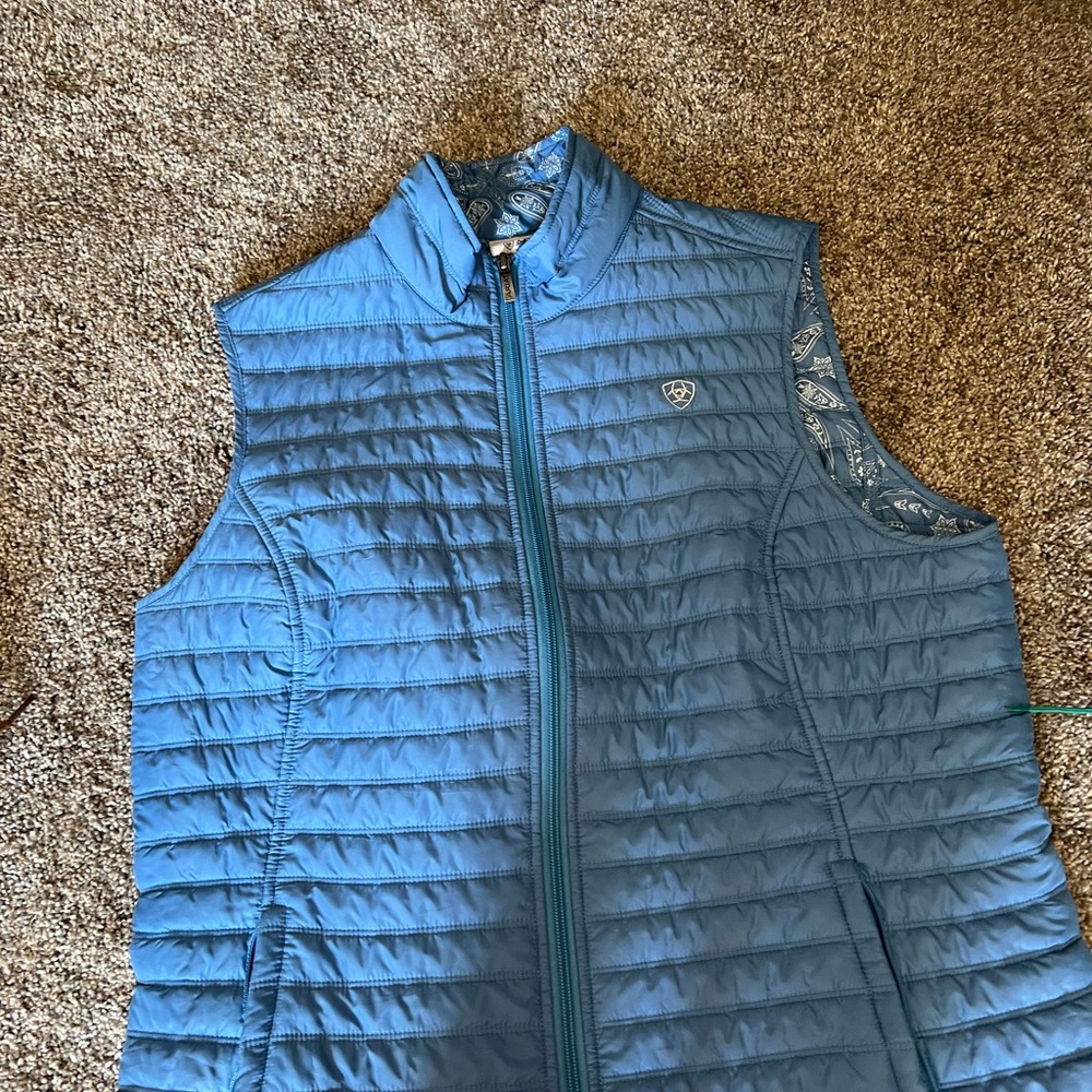 Womens Ariat  Light Blue Quilted Vest